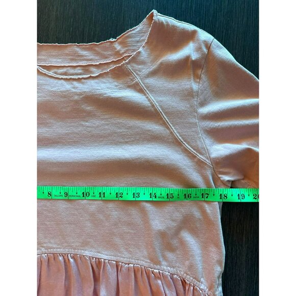 Anthropologie Iona Peach Tiered Peplum Short-Sleeve Top Size Medium - Picture 6 of 7